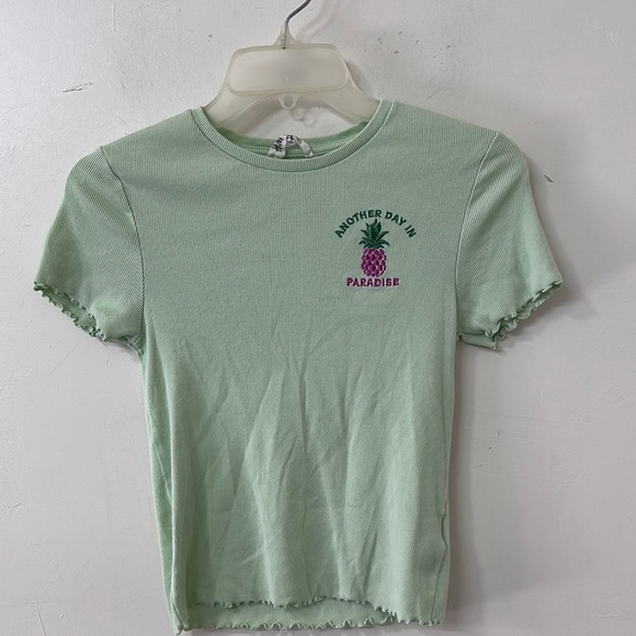 H&M Light Green Kids T-Shirt with Pineapple Print - Picture 1 of 2